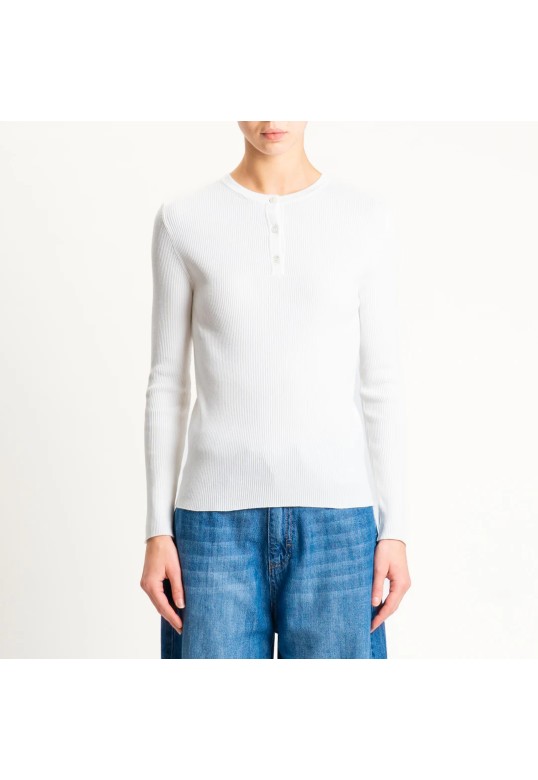 Ribbed Chester Sweater - Milk