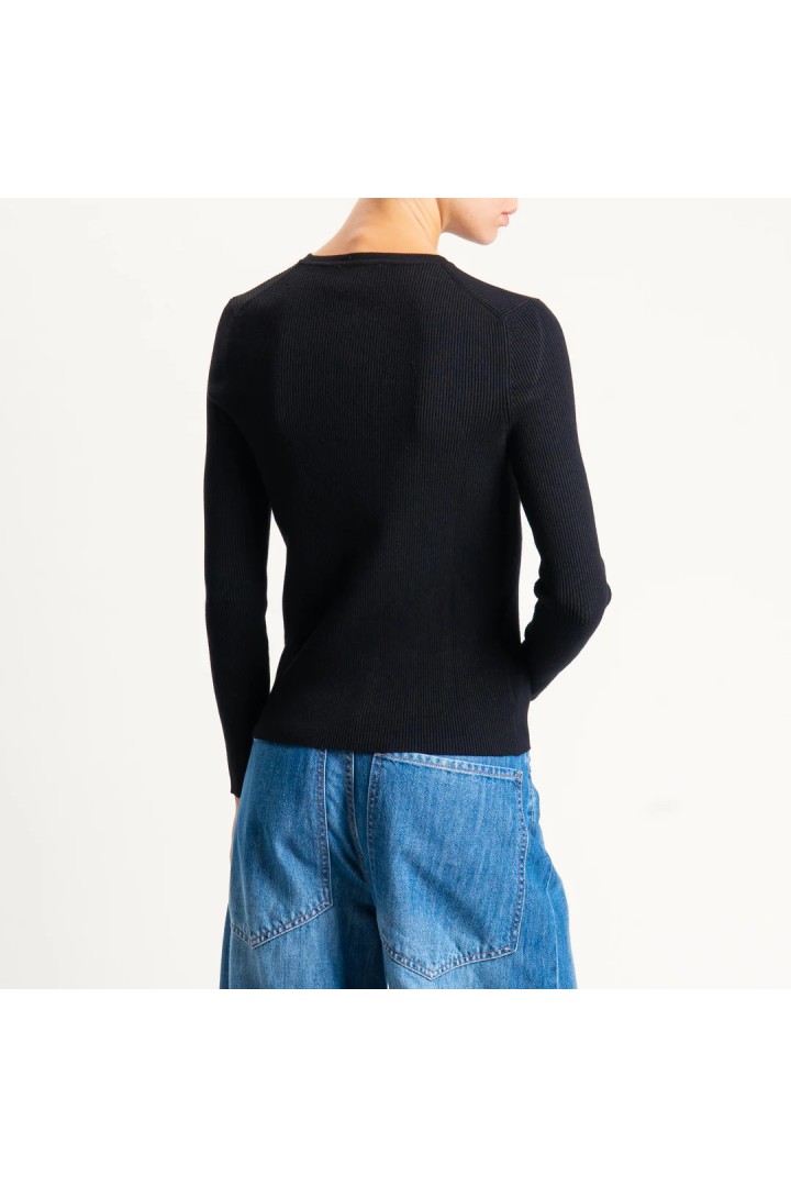 Ribbed Chester Sweater - Black