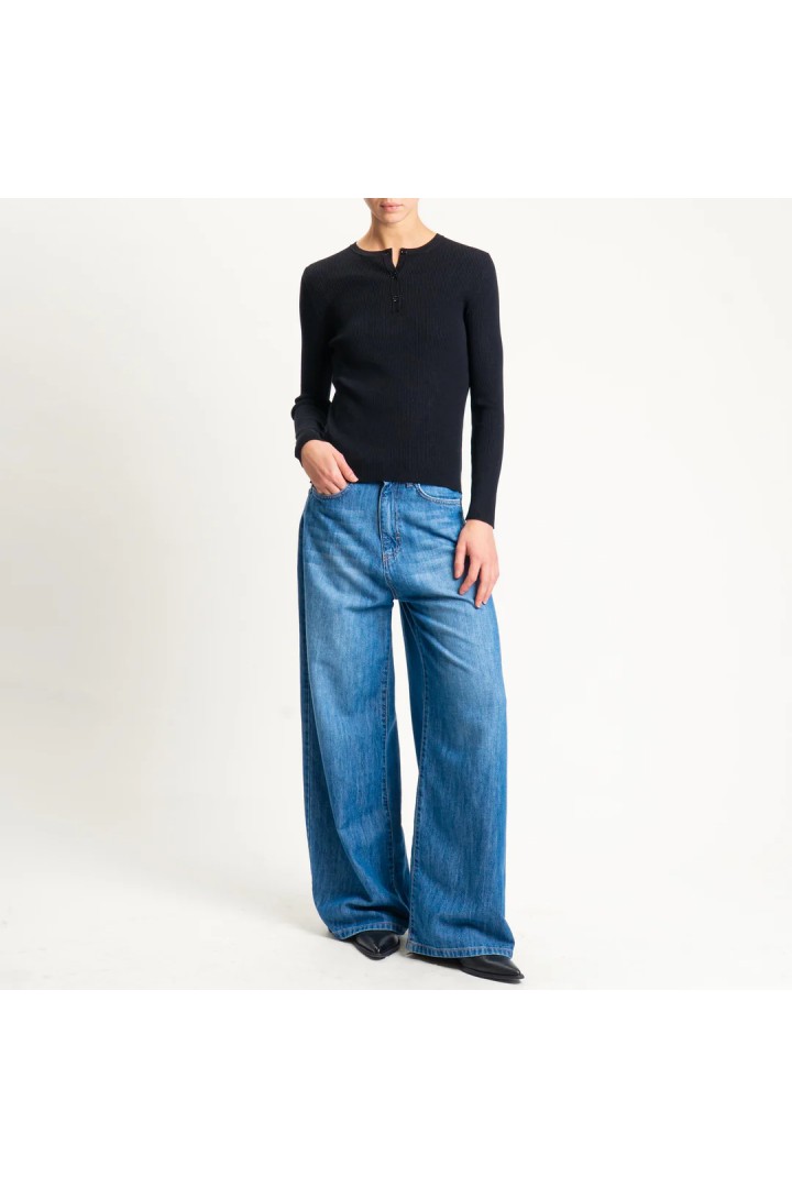 Ribbed Chester Sweater - Black