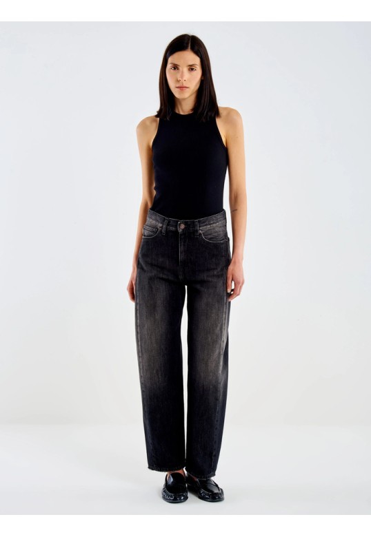 Chiara Barrel Dirty Jeans Black