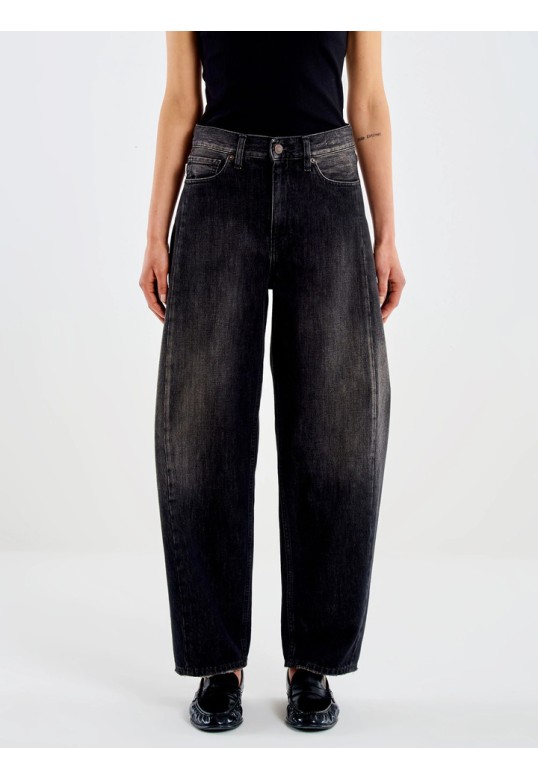 Chiara Barrel Dirty Jeans Black