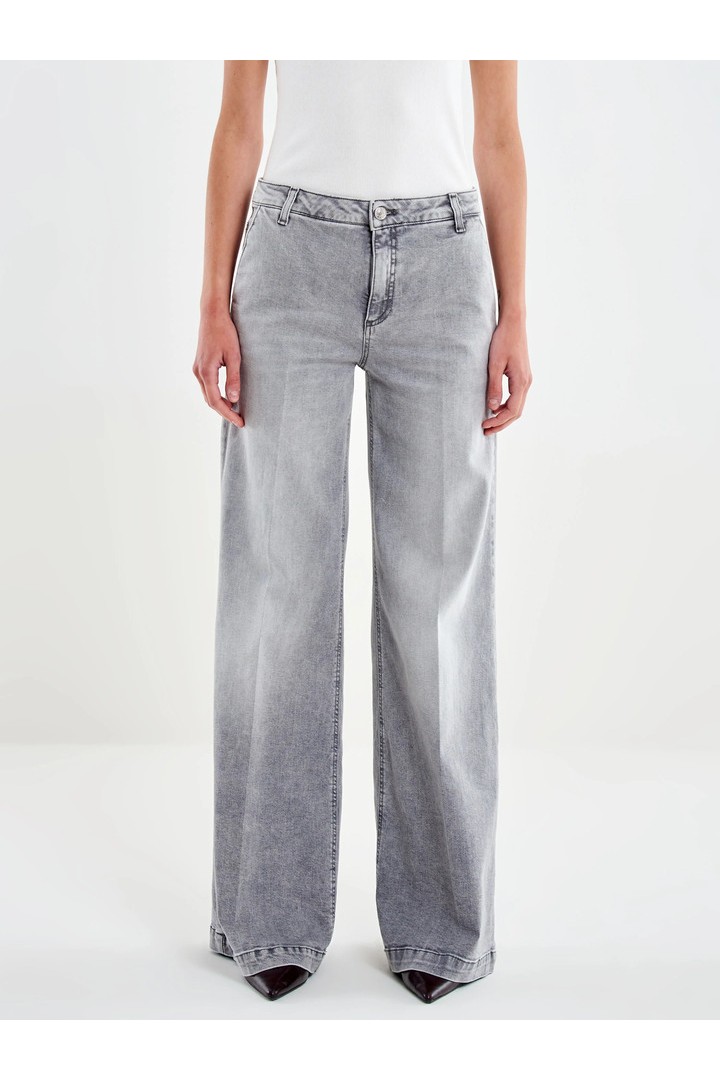 Elena Grey Wide-Leg Jeans Grey