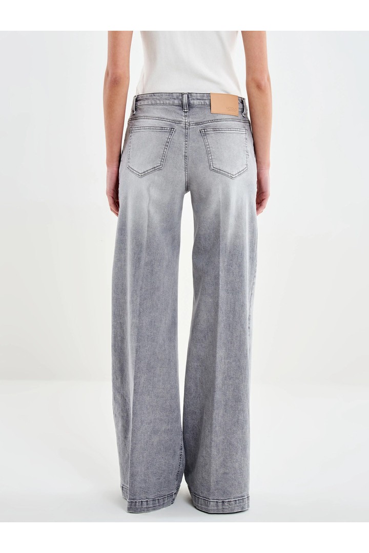 Elena Grey Wide-Leg Jeans Grey