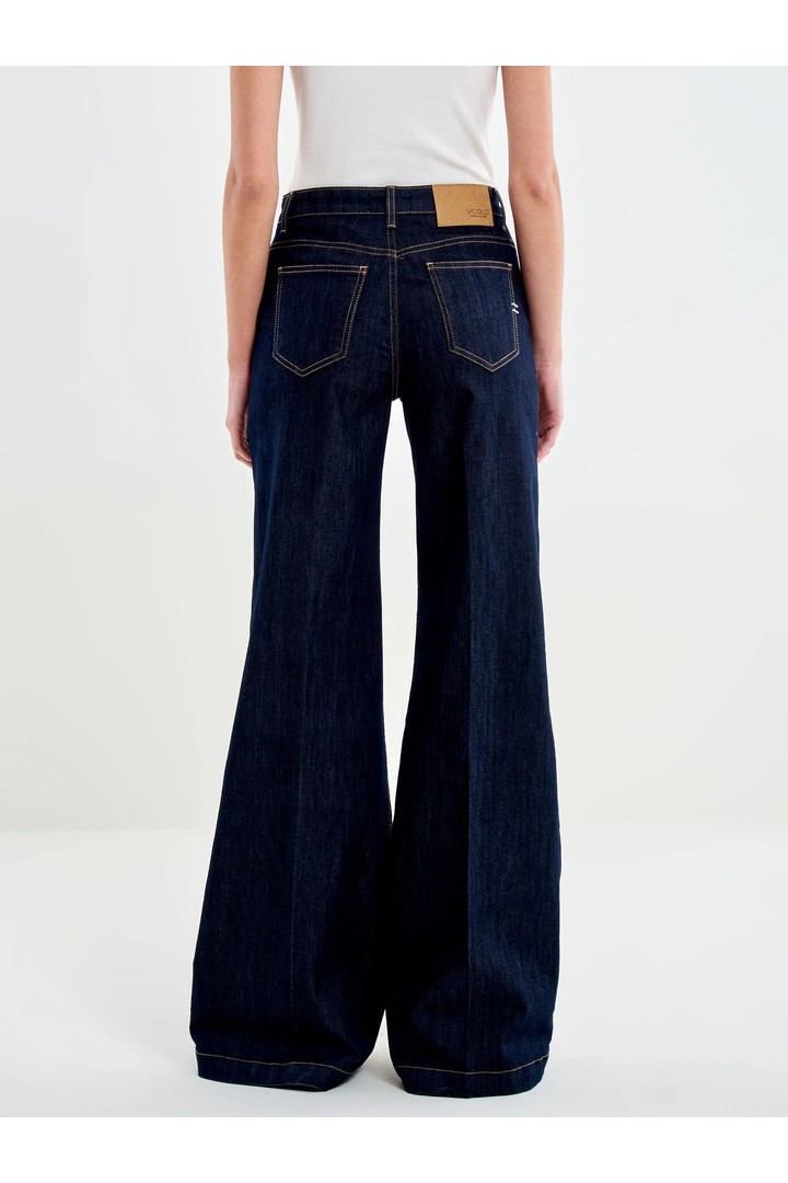 Elena Wide Leg Denim Rinse Jeans 