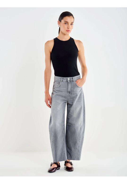 Delia Denim Barrel Grey