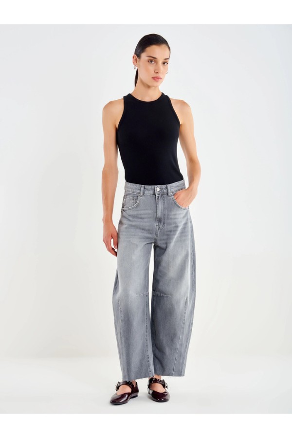 Delia Denim Barrel Grey