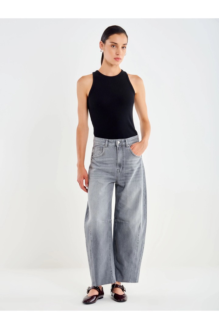 Delia Denim Barrel Grey