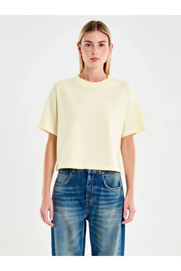 Basic Cropped T-shirt Yellow