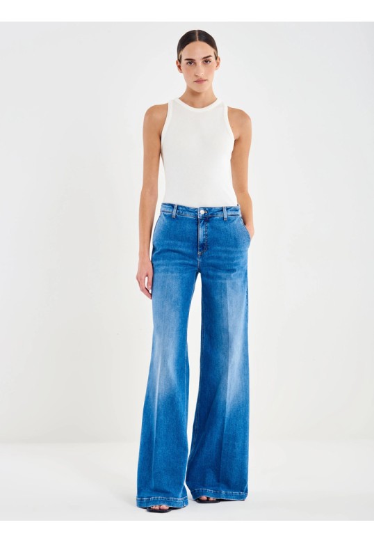 Elena Wide Leg Blue Jeans Blue