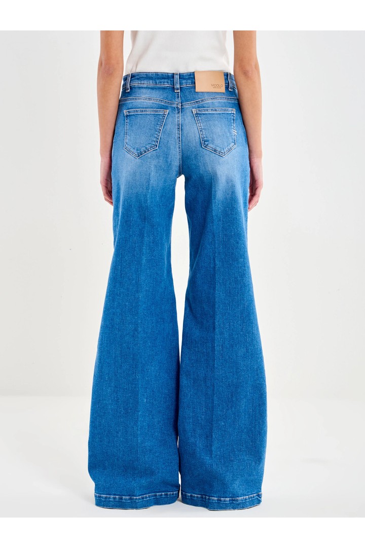 Elena Wide Leg Blue Jeans Blue