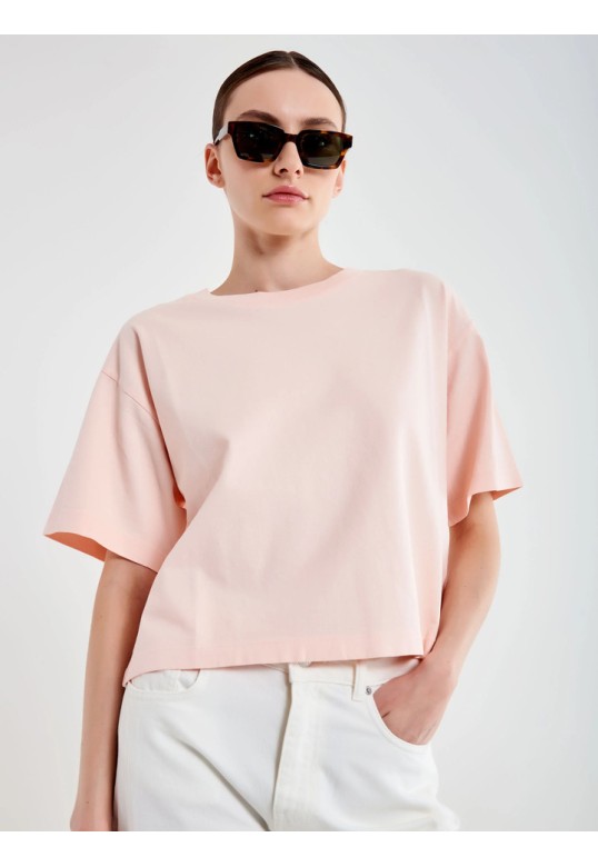 Basic Cropped T-shirt Pink