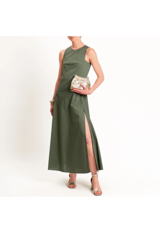POPLIN DRESS GREEN