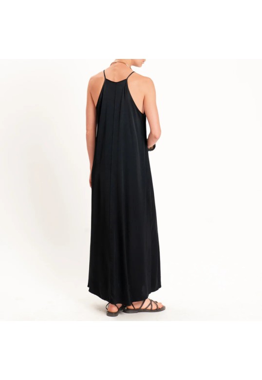 Satin Racerback Dress Black
