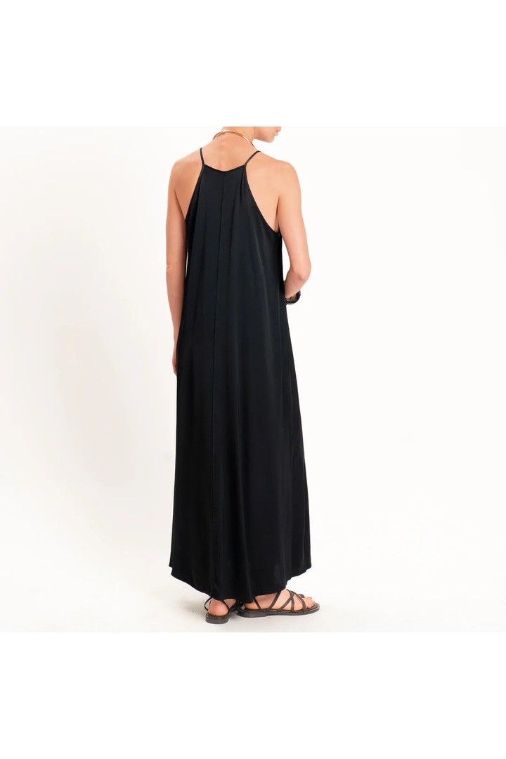 Satin Racerback Dress Black