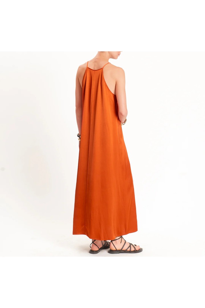 Satin Racerback Dress Papaya