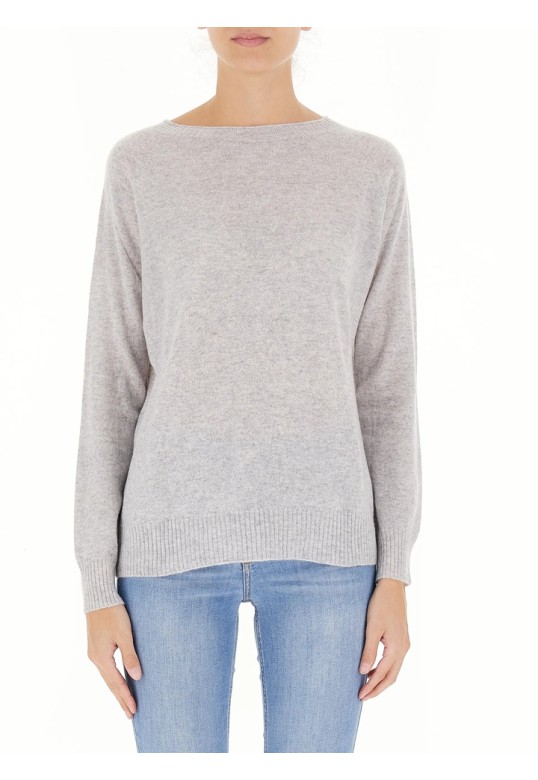 Round neck sweater grey