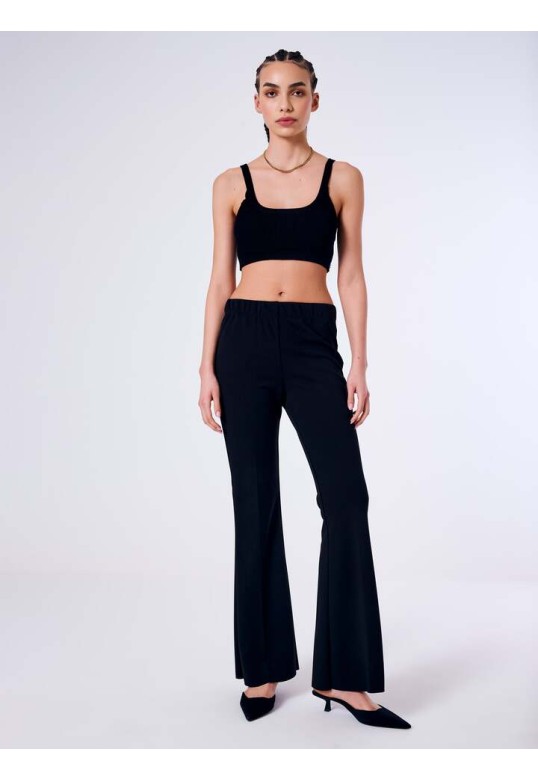 Knitted Top Thin Straps Black