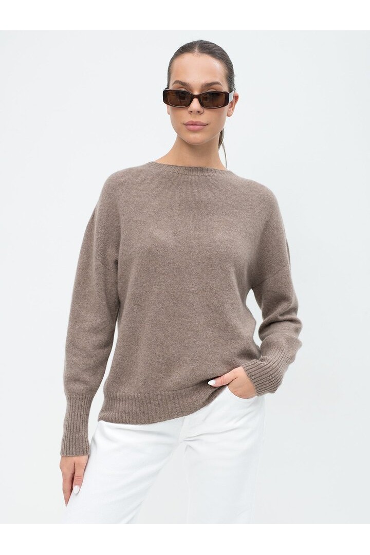 Mixed Cashmere Sweater Brown