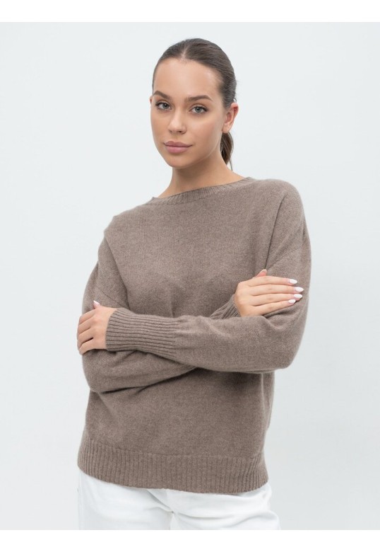 Mixed Cashmere Sweater Brown