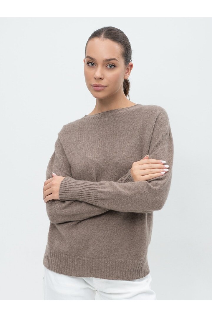 Mixed Cashmere Sweater Brown