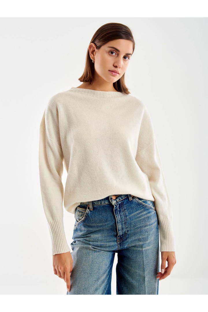 Mixed Cashmere Sweater White