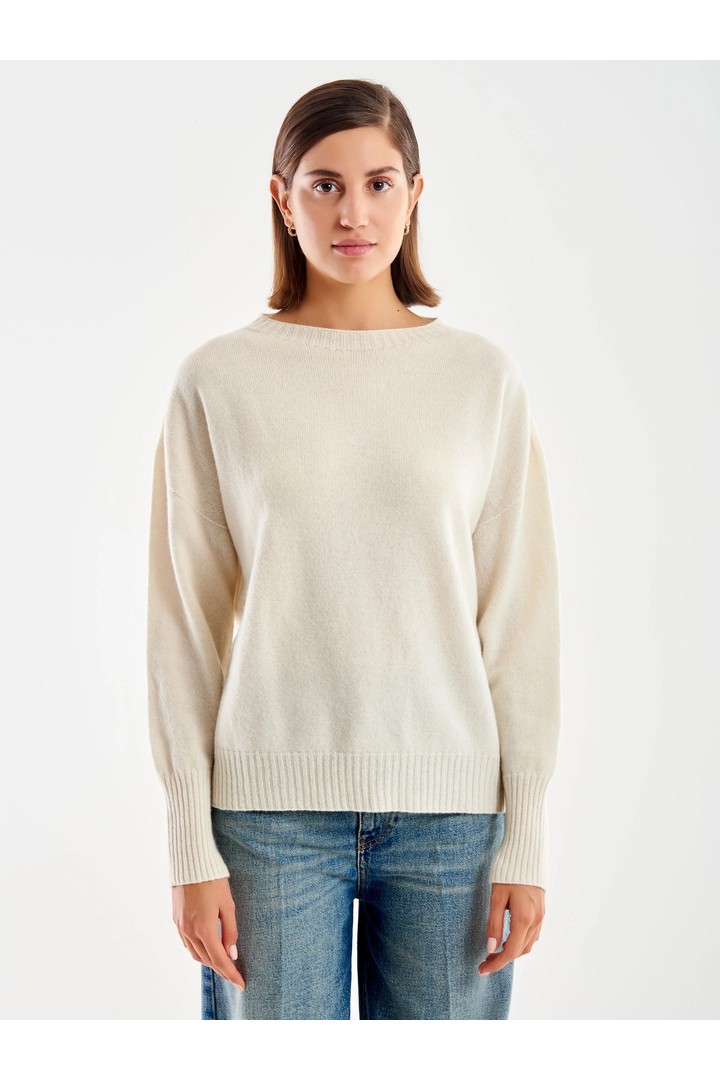 Mixed Cashmere Sweater White