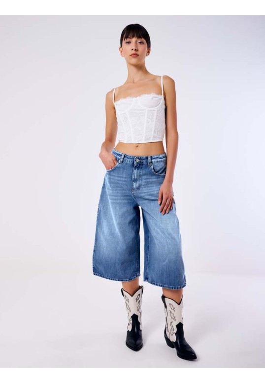 Long Jeans Bermuda Shorts
