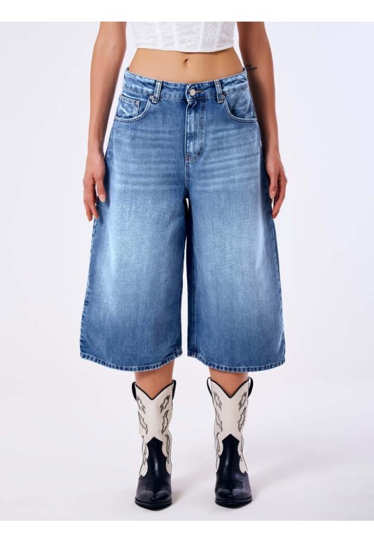 Long Jeans Bermuda Shorts