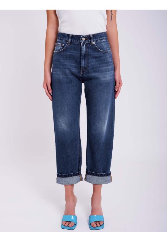Straight Cropped Jeans with Cuff