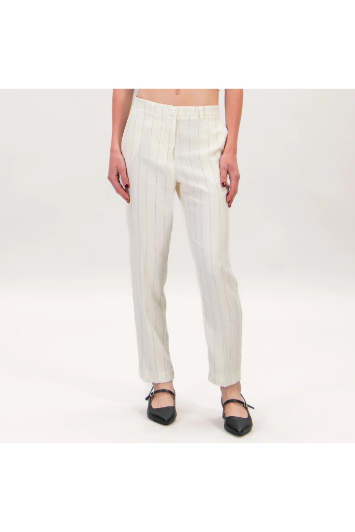 Pinstripe pants black/white