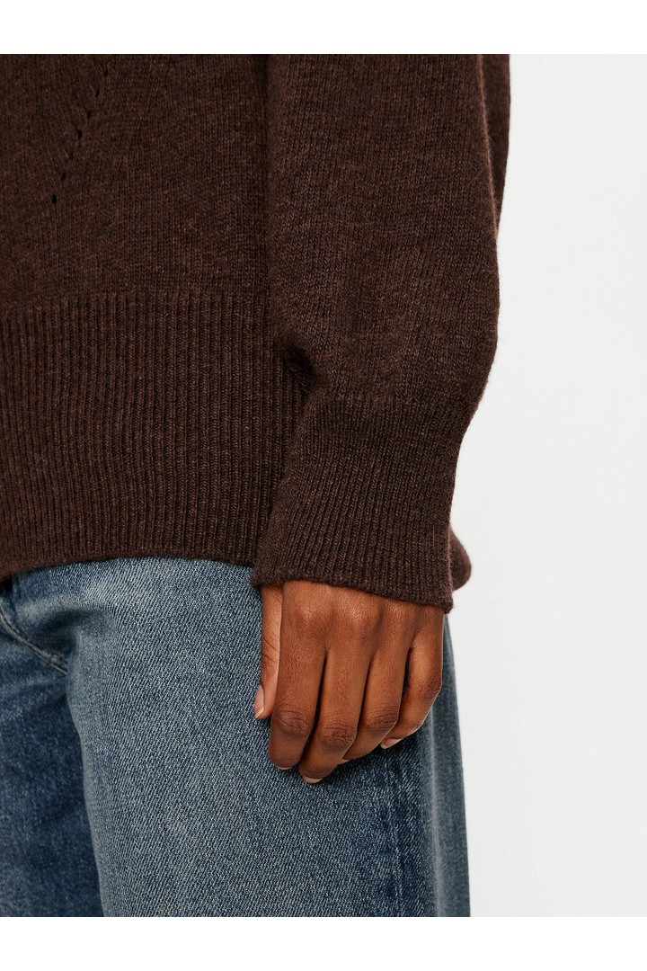 Ribbed Turtleneck Sweater Brown