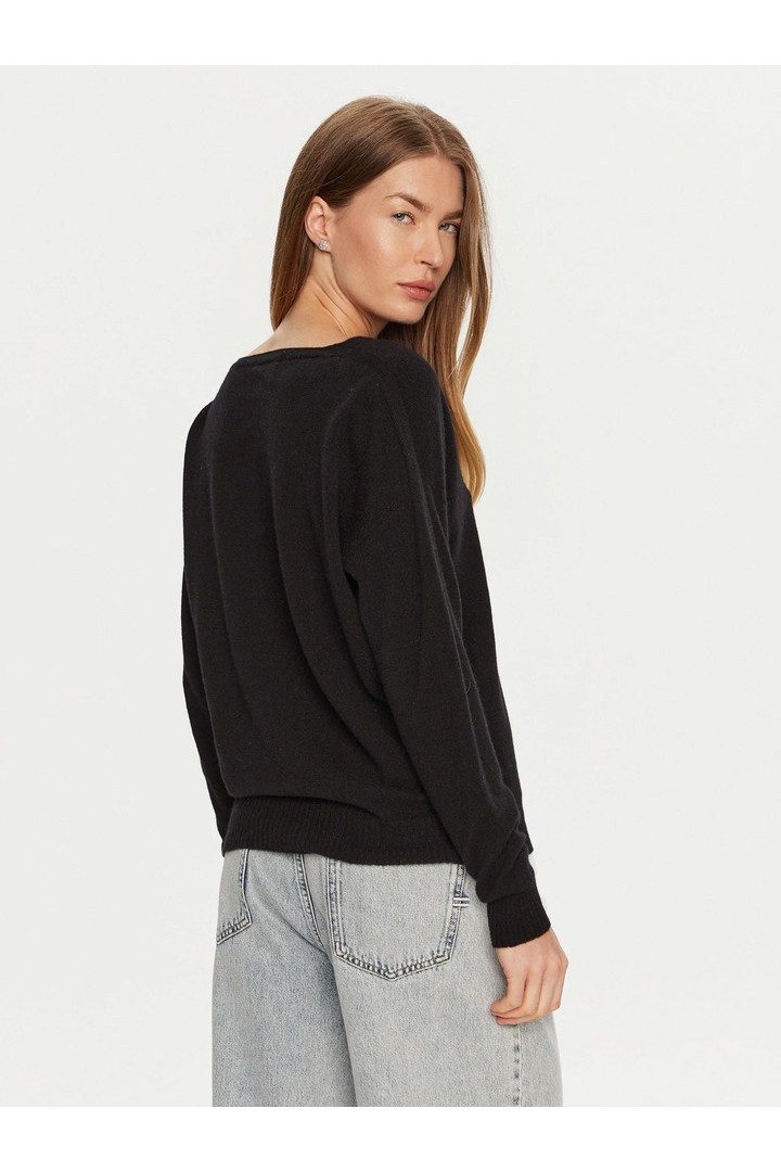 V-neck cashmere sweater black