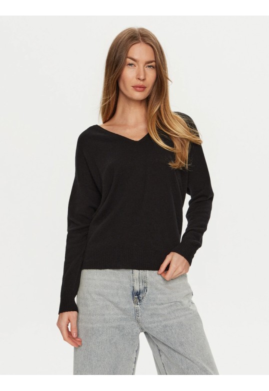 V-neck cashmere sweater black