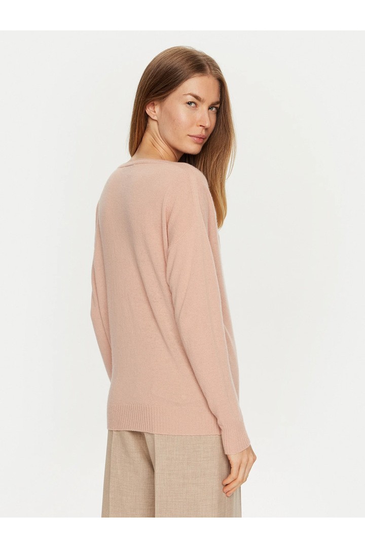 V-neck cashmere sweater pink