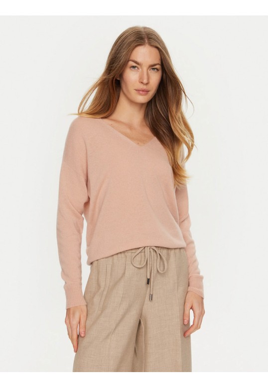 V-neck cashmere sweater pink