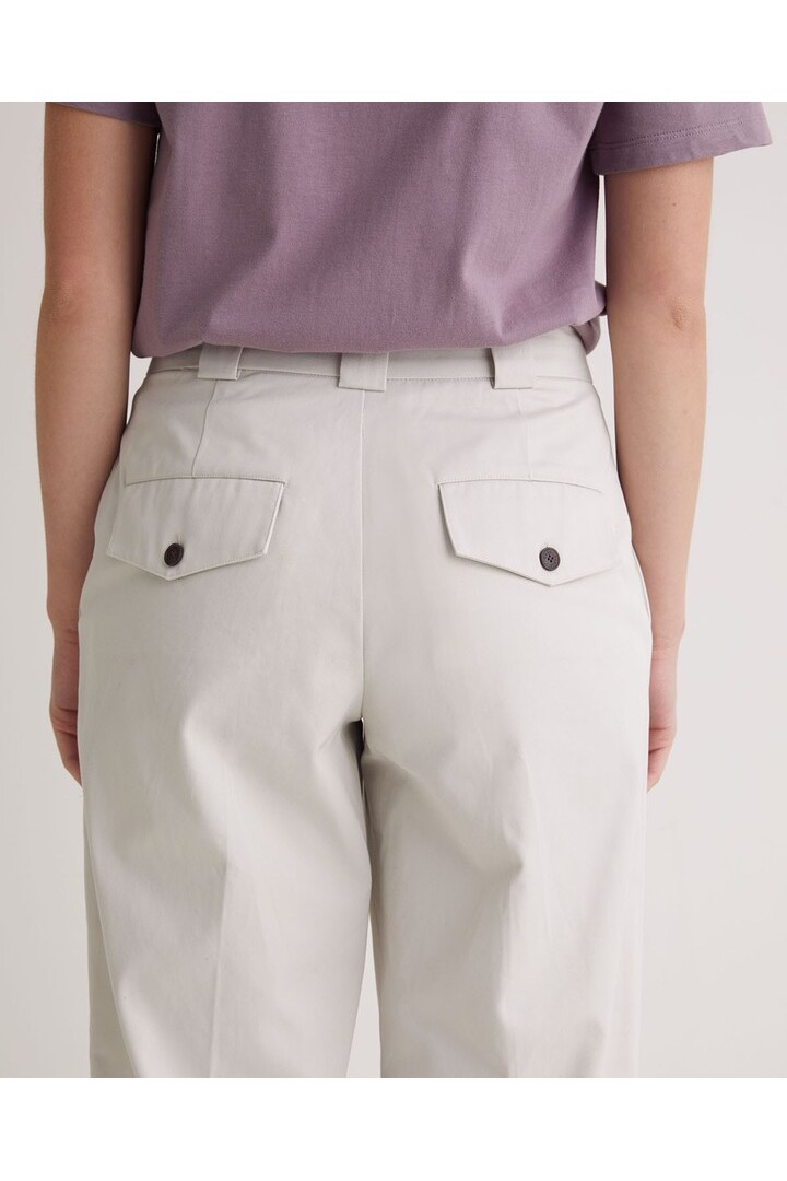 Ecru cotton regular-fit trousers