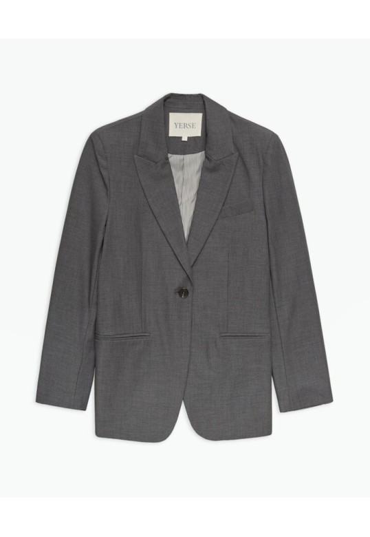 Grey wool suit jacket