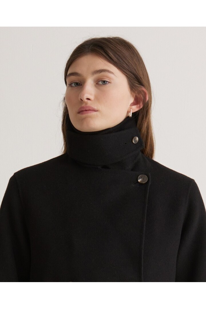 Handmade wool-blend long coat black