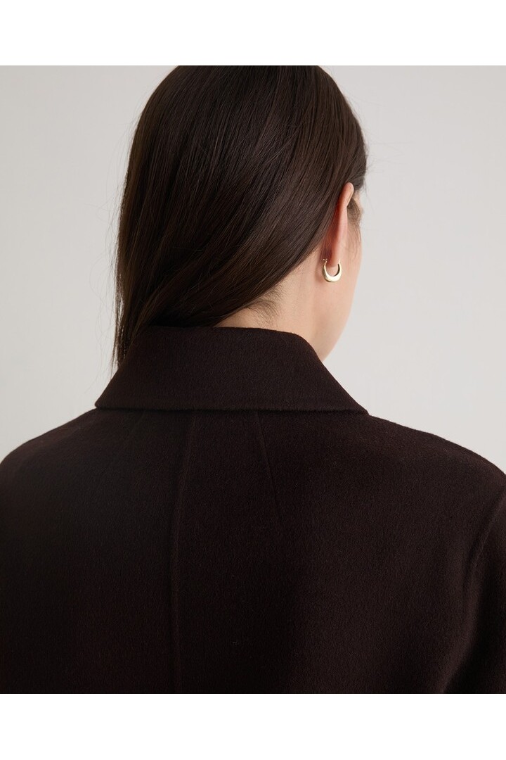 Chocolate wool-blend short coat