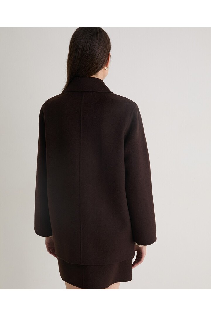 Chocolate wool-blend short coat