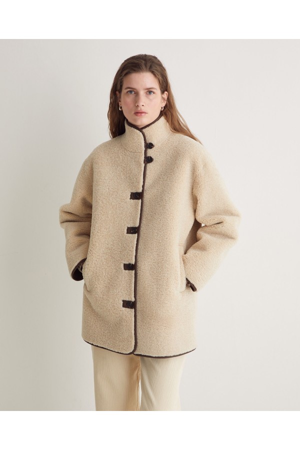 Ecru shearling coat