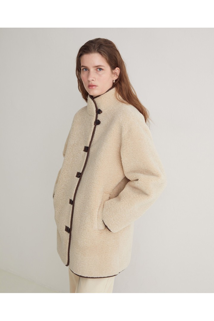 Ecru shearling coat