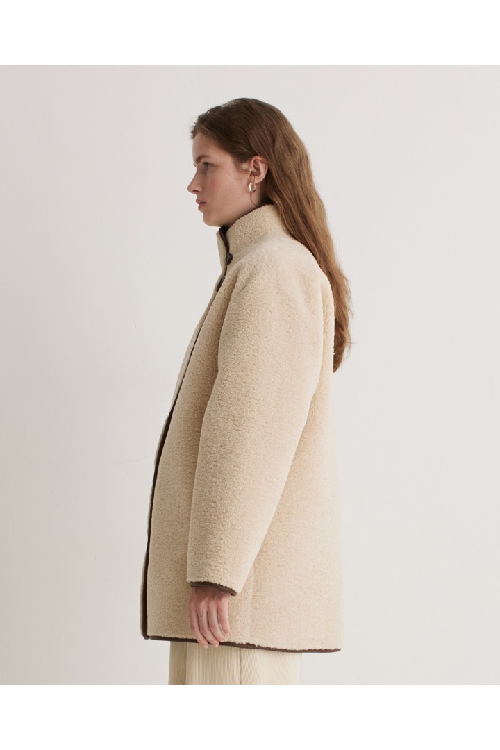 Ecru shearling coat