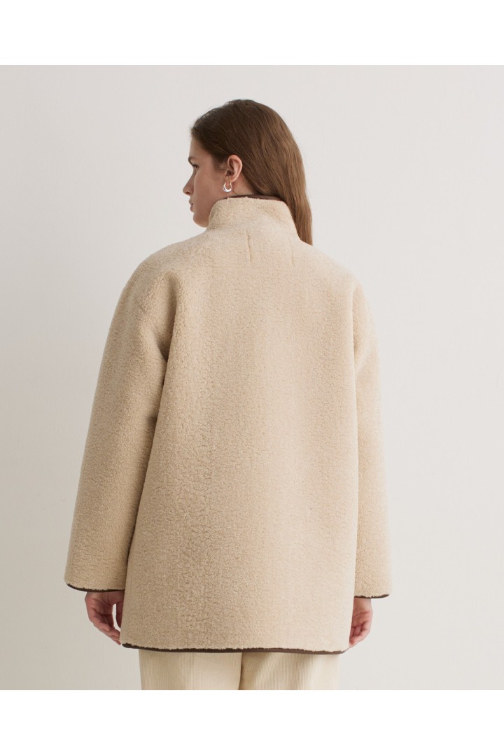 Ecru shearling coat
