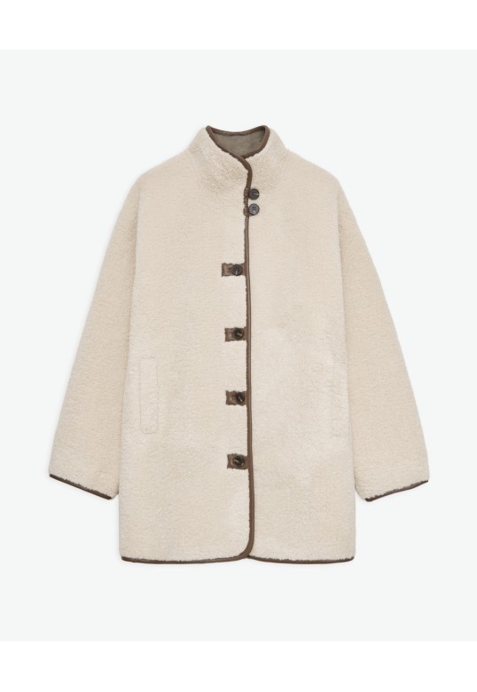 Ecru shearling coat