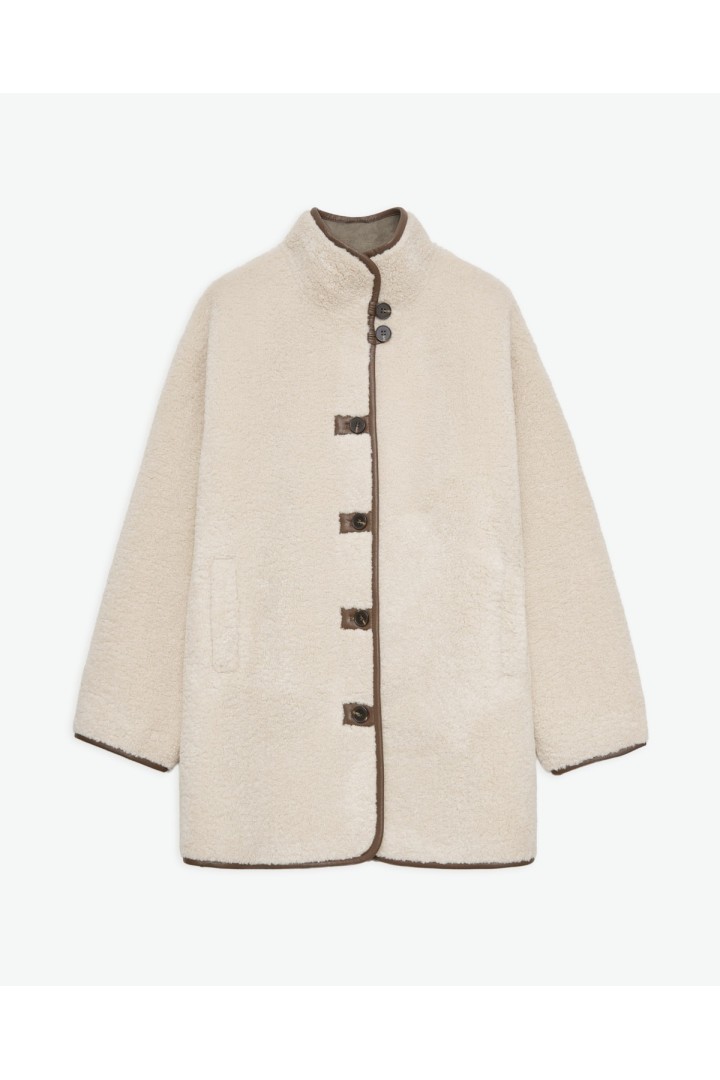 Ecru shearling coat
