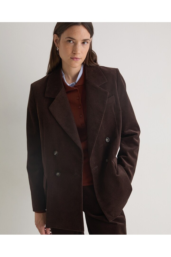 Chocolate cotton corduroy blazer