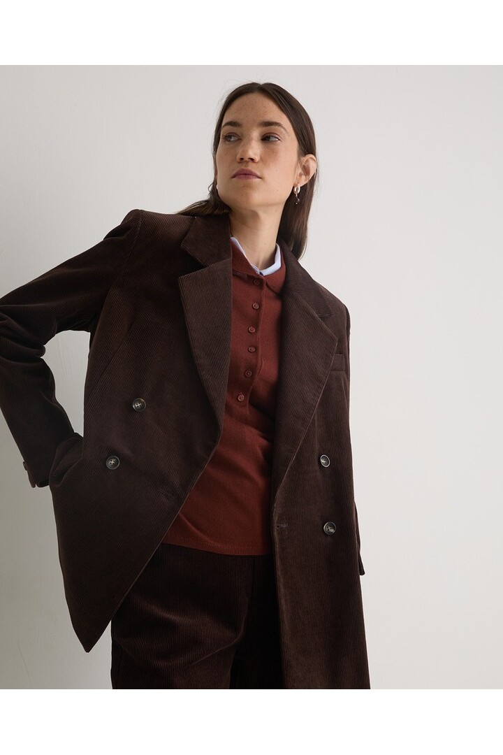 Chocolate cotton corduroy blazer