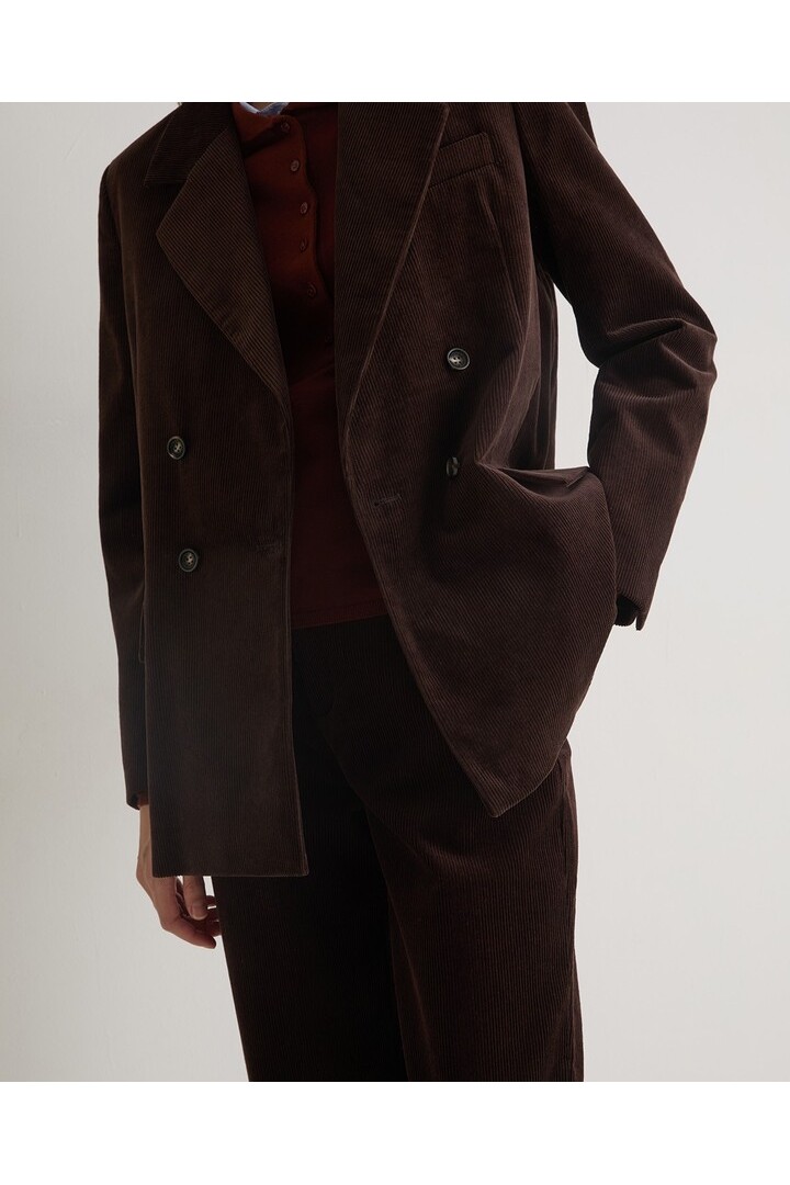 Chocolate cotton corduroy blazer