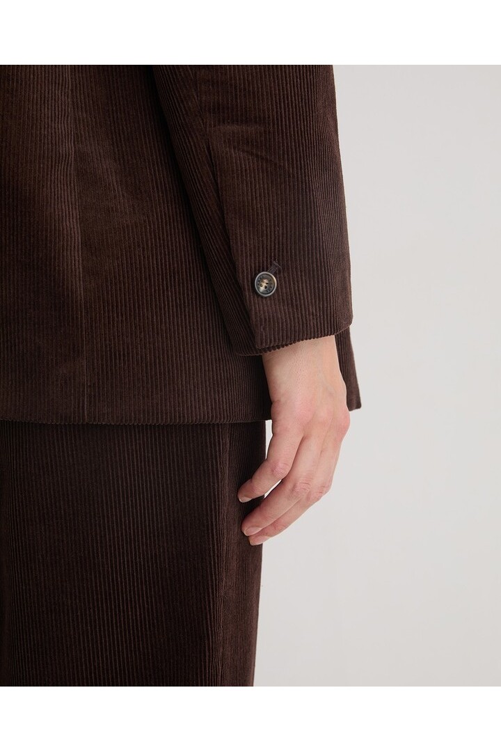 Chocolate cotton corduroy blazer